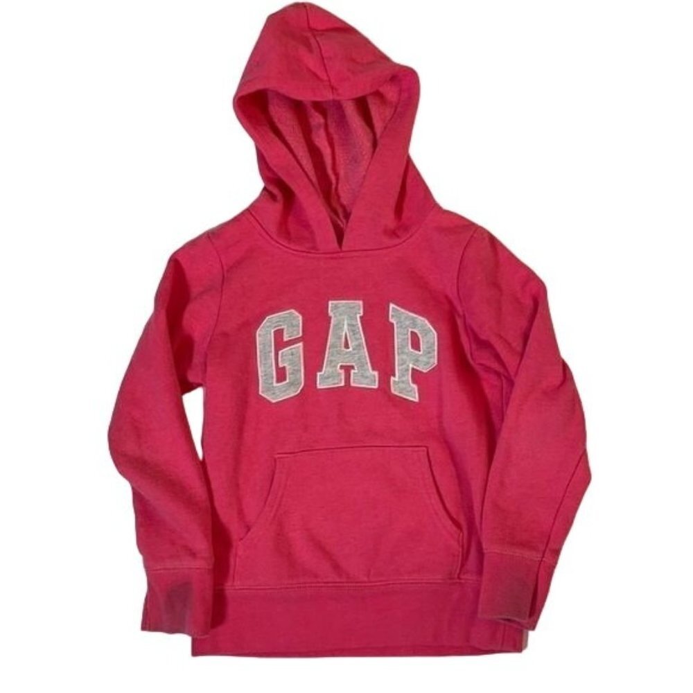 Kids' Gap Logo Hoodie - Bright Pink, Gray Letters